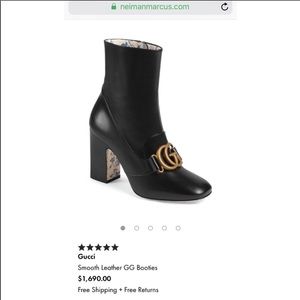 Authentic Gucci Smooth Leather GG Booties